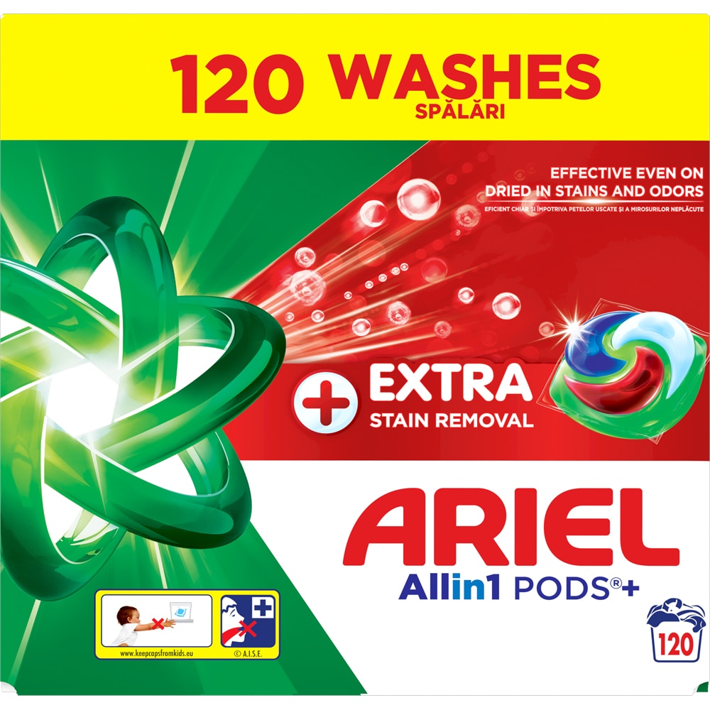 Detergent capsule ARIEL Allin1 PODS +Extra Stain Removal, 120 spalari