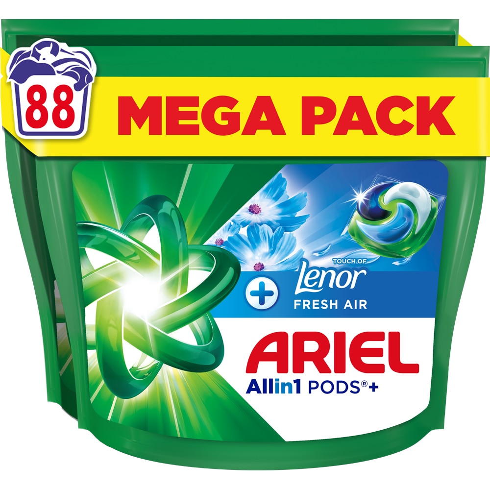 Detergent capsule ARIEL Allin1 PODS+ Touch of Lenor, Fresh Air, 88 spalari