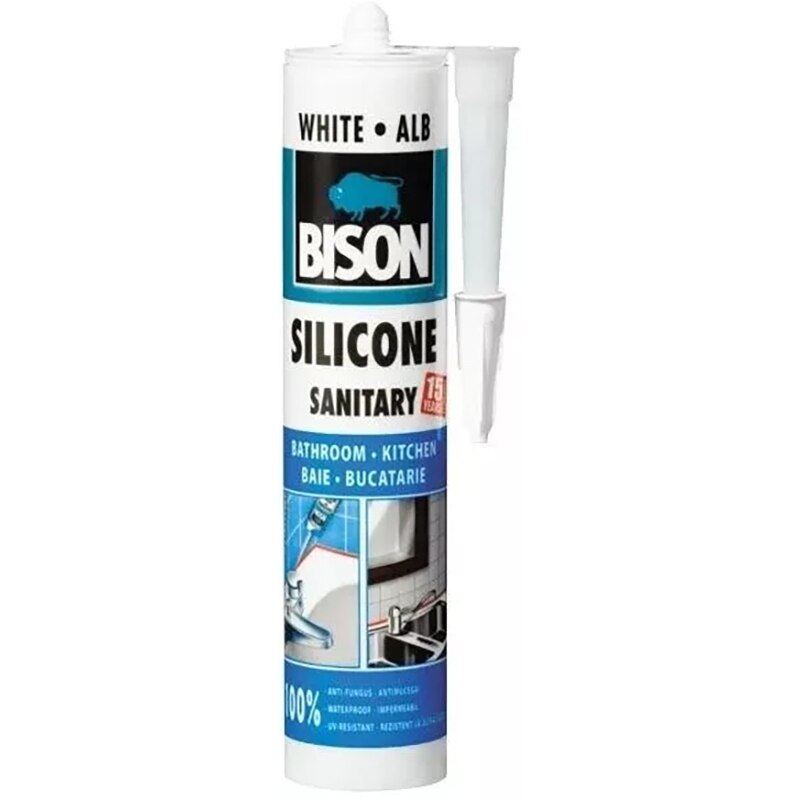 Silicon sanitar Bison, alb, 280 ml