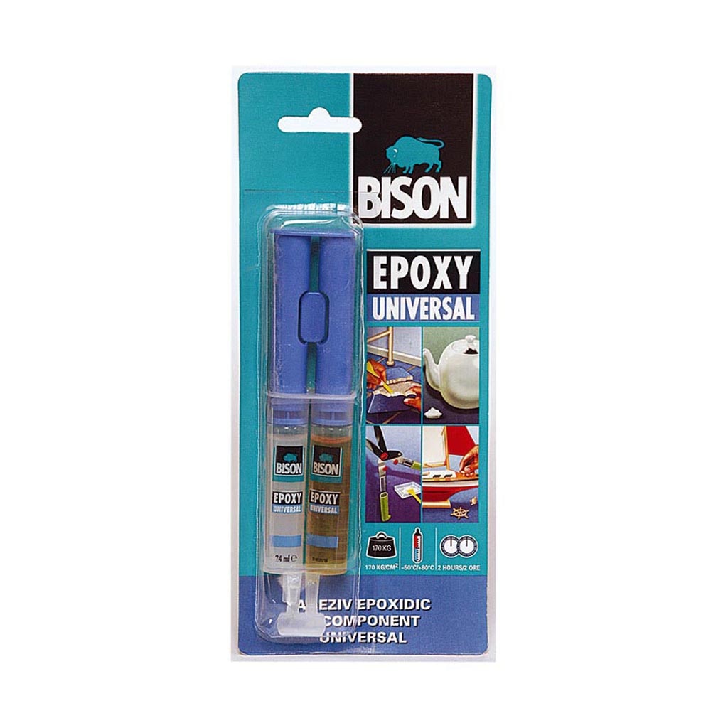 Adeziv unviersal, transparent, 2 x 12 ml  Bison Epoxy Universal