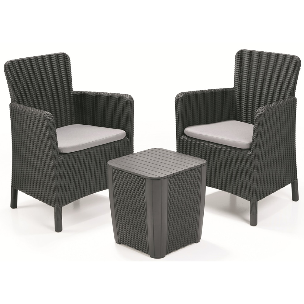 Set mobilier gradina KETER Trenton, polipropilena, 3 piese, gri