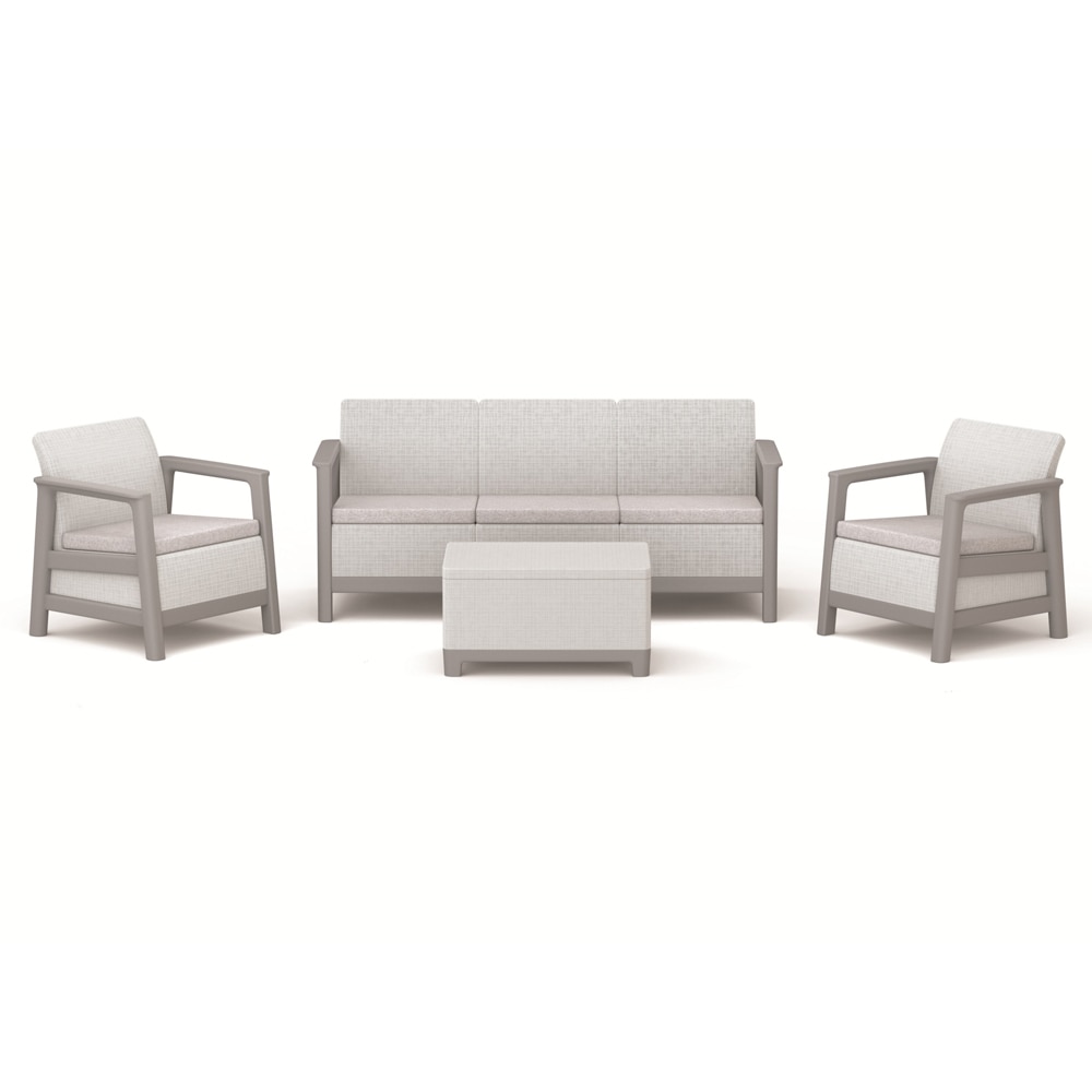 Set mobilier gradina KETER Scandi Linea, polipropilena, 4 piese, gri