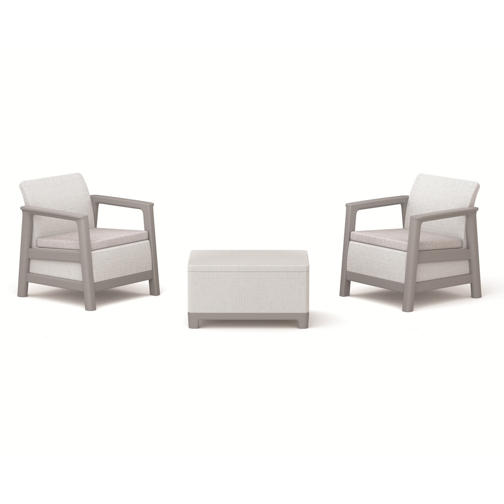 Set mobilier gradina KETER Scandi Linea, polipropilena, 3 piese, gri