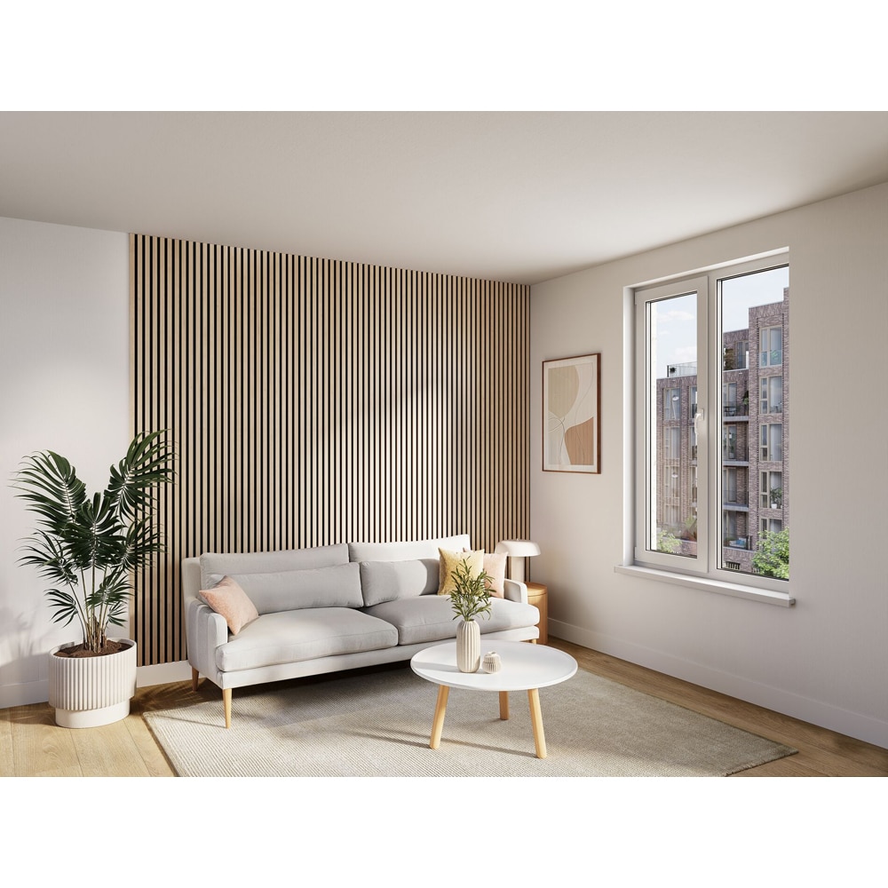 Panou riflaj DELI HOME Essential, 30x260 cm, MDF, stejar deschis