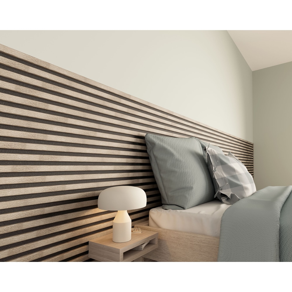 Panou riflaj DELI HOME Essential, 30x260 cm, MDF, stejar gri