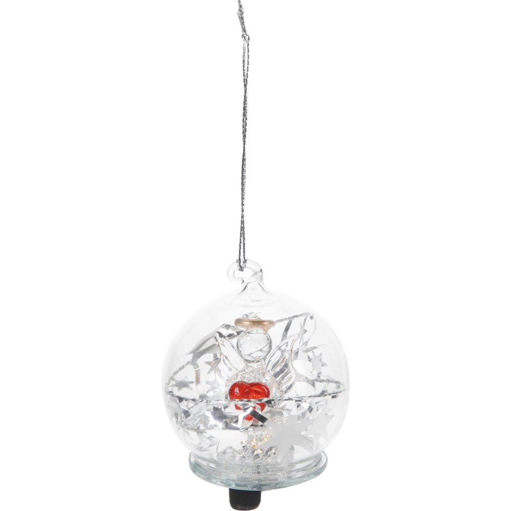 Glob din sticla cu instalatie LED, 6 cm, alb cald