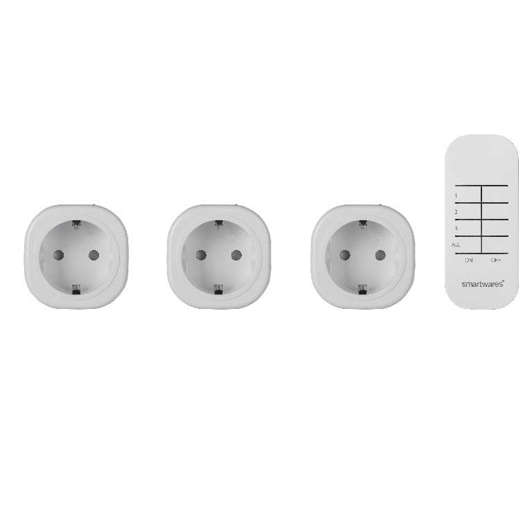 Set comutator cu priza Smartwares SH4-99566, 30 m, telecomanda, alb
