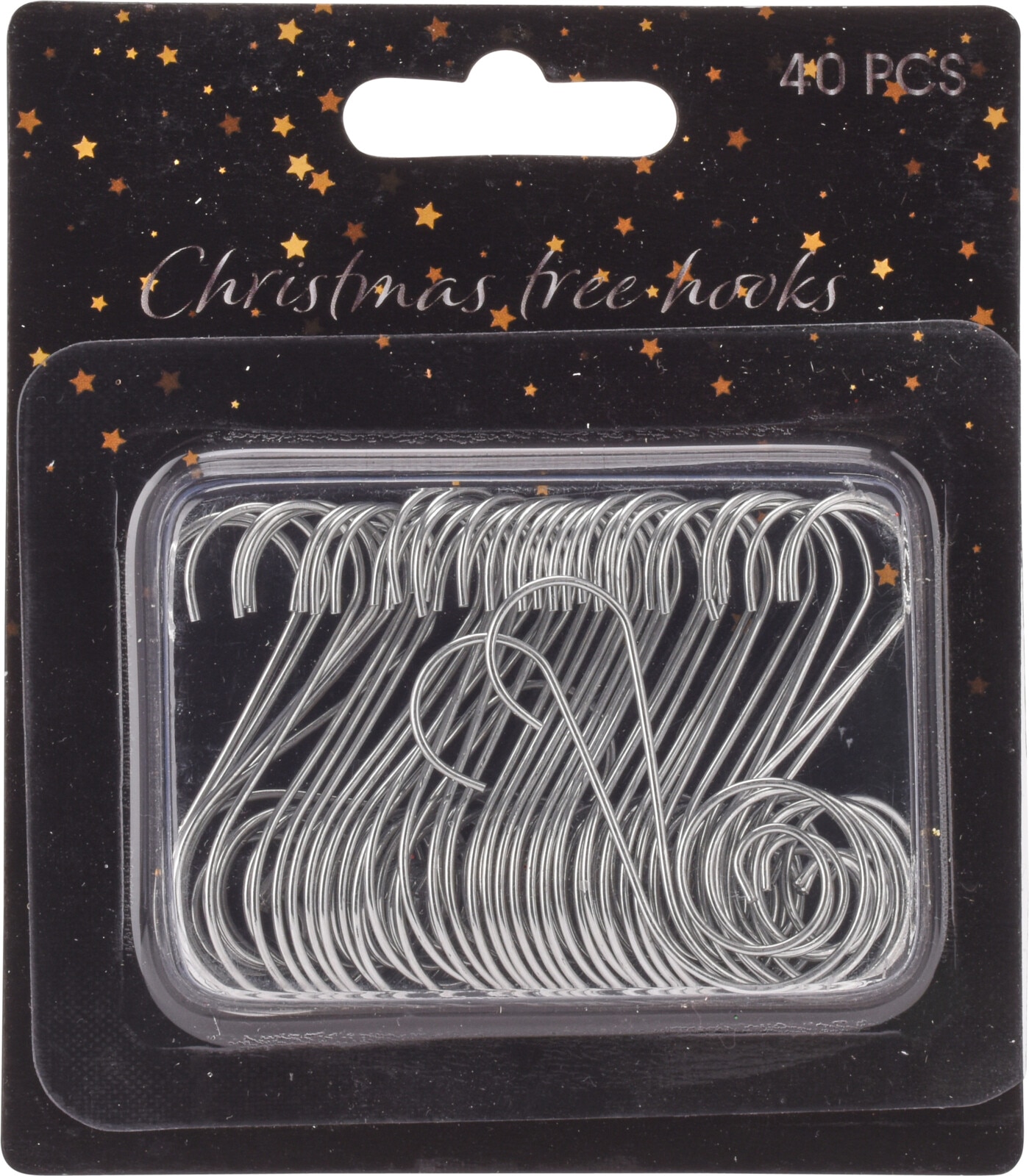 Set agataroare decor brad, 40 buc, metal, argintiu