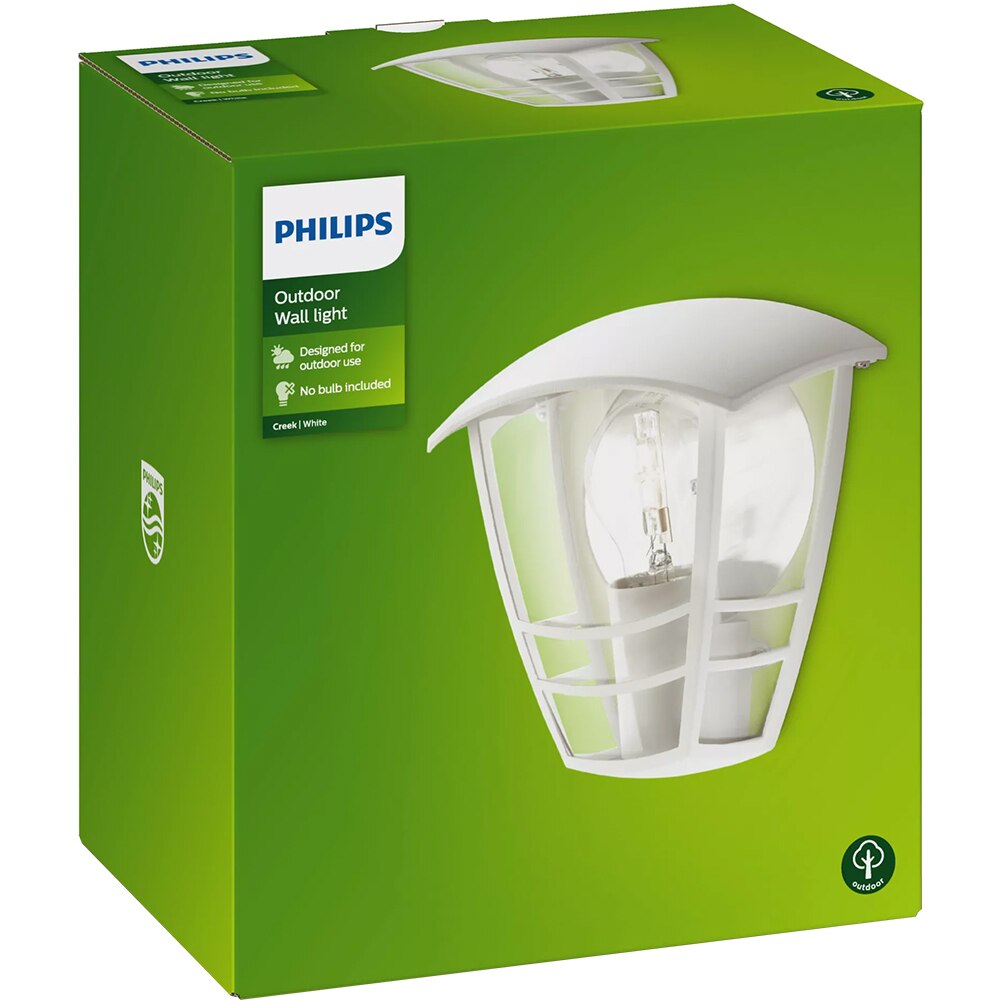 Aplica exterior PHILIPS Creek 8718291443537, 60W, E27, IP44, alb