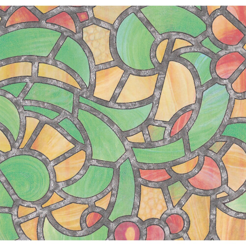 Autocolant PVC, 90 x 100 cm, vitraliu multicolor