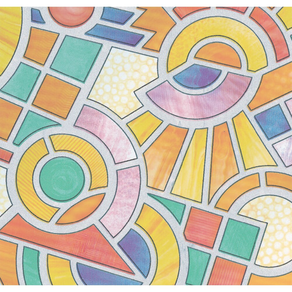 Autocolant PVC, 90 x 100 cm, vitraliu multicolor