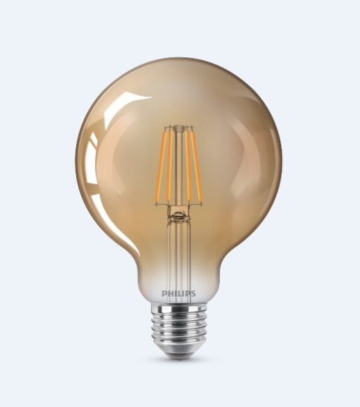 Bec LED decorativ, Filament Philips, 4W, E27, 2500K, auriu