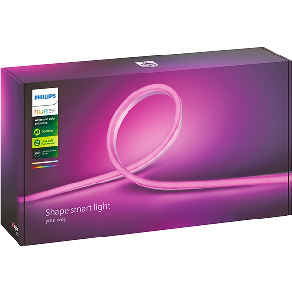 Banda LED exterior Smart PHILIPS Hue 8718699709853, ZigBee Light Link, RGB, 37.5W, 1650lm, 4.87m