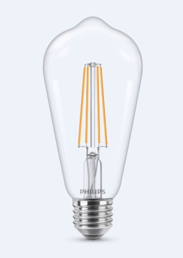 Bec LED decorativ, Filament Philips, 4.3W, E27, 2700K, transparent