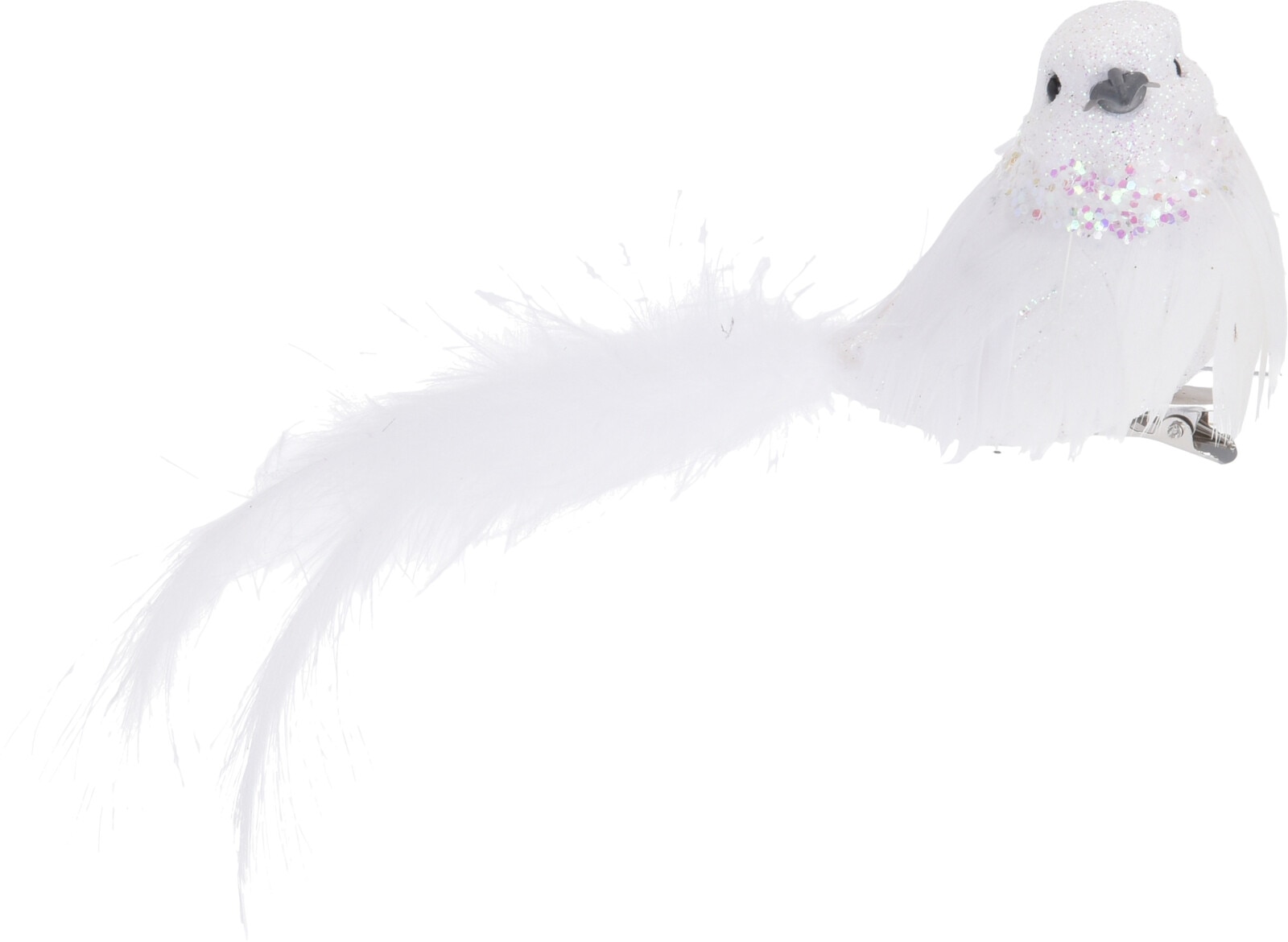 Decoratiune brad Pasare, 16 cm, 2 bucati, alb