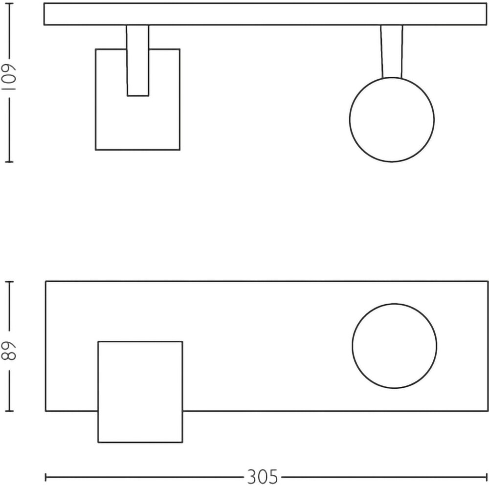 Spot LED smart PHILIPS HUE Runner, 2 x 5W, 700lm, IP20, alb