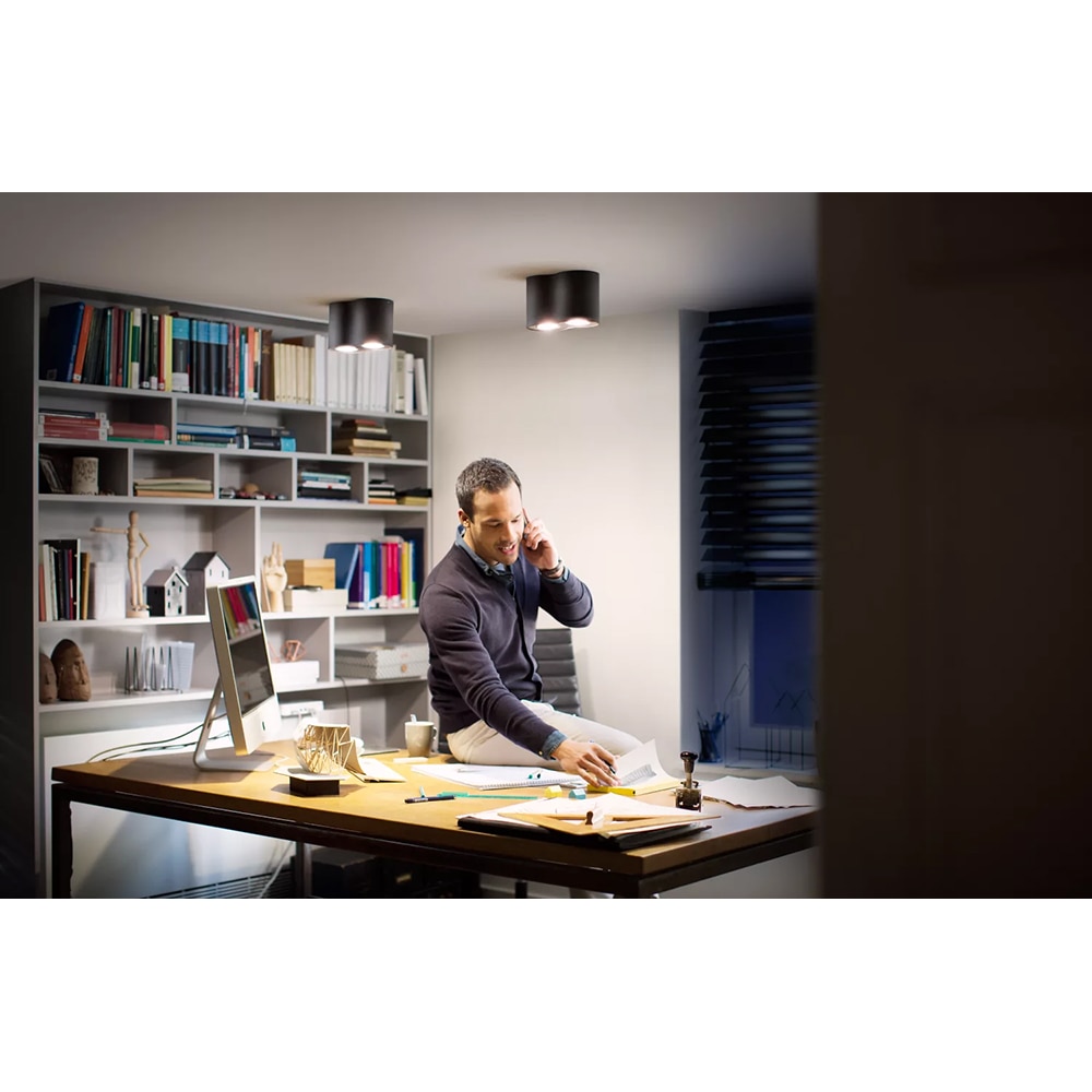 Spot LED smart PHILIPS HUE Pillar, 2 x 5W, 700lm, IP20, negru