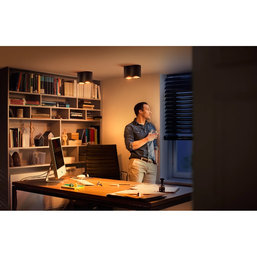 Spot LED smart PHILIPS HUE Pillar, 2 x 5W, 700lm, IP20, negru