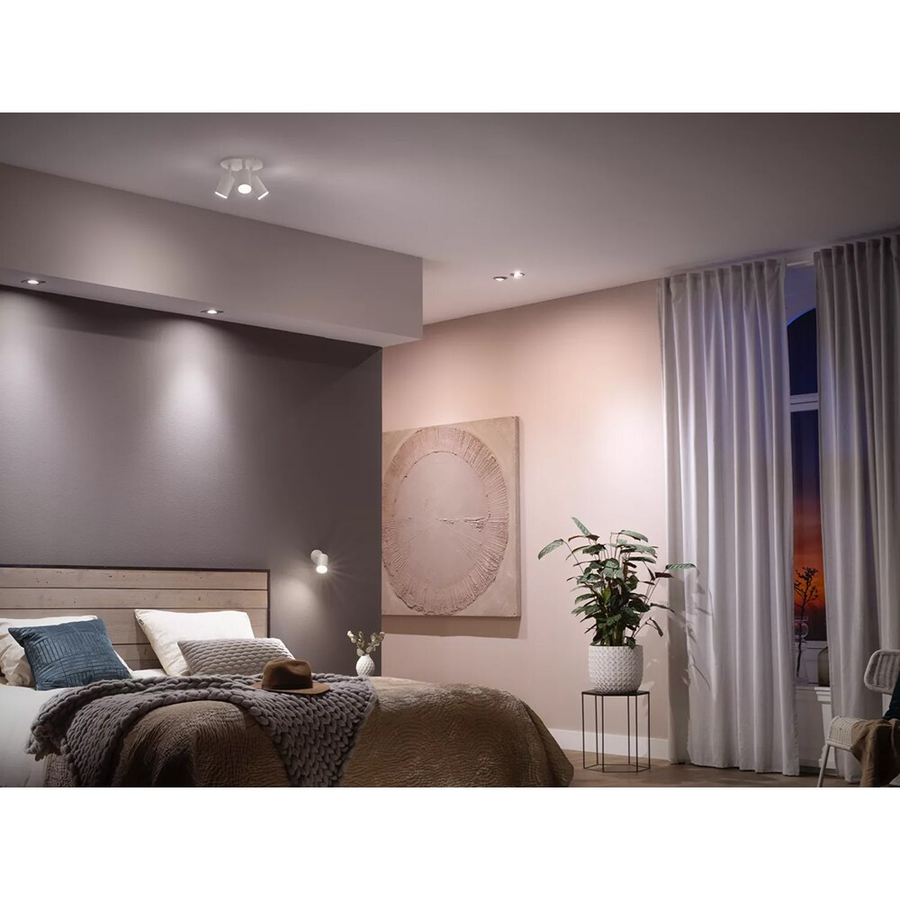 Set 2 becuri LED PHILIPS HUE, GU10, 5W, 350lm, Wi-Fi, lumina variabila, compatibil Alexa, Google Assistant