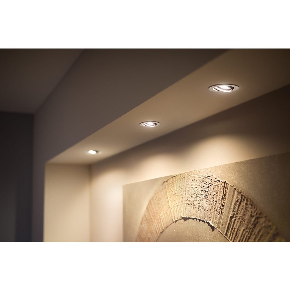 Set 3 spoturi LED smart PHILIPS HUE Milliskin, 3 x 5W, 1050lm, IP20, alb