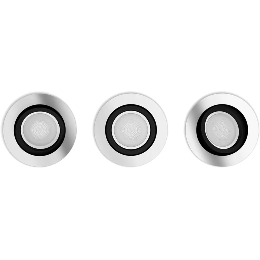 Set 3 spoturi LED smart PHILIPS HUE Centura, 3 x 5.7W, 350lm, IP20, aluminiu