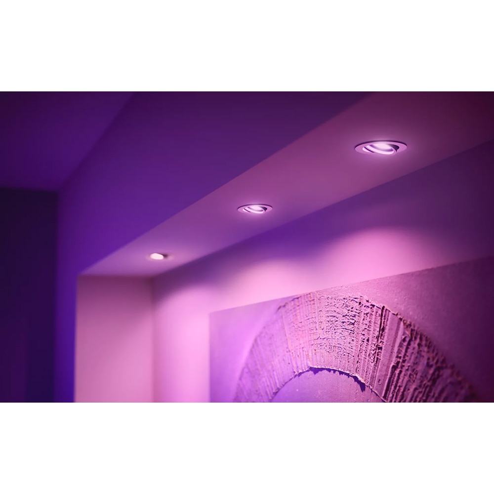 Set 3 spoturi LED smart PHILIPS HUE Centura, 3 x 5.7W, 350lm, IP20, alb