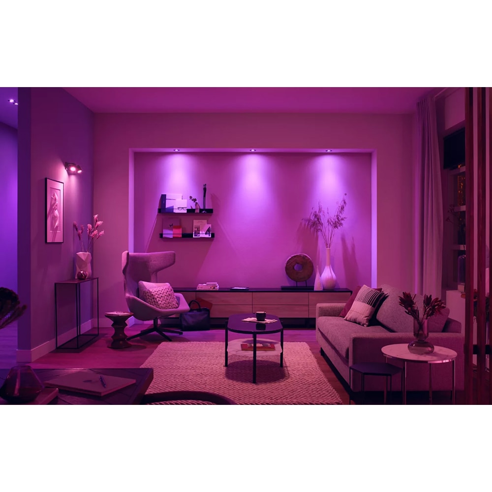Set 3 spoturi LED smart PHILIPS HUE Centura, 3 x 5.7W, 350lm, IP20, alb
