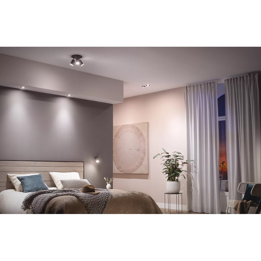 Set 3 spoturi LED smart PHILIPS HUE Centura, 3 x 5.7W, 350lm, IP20, negru