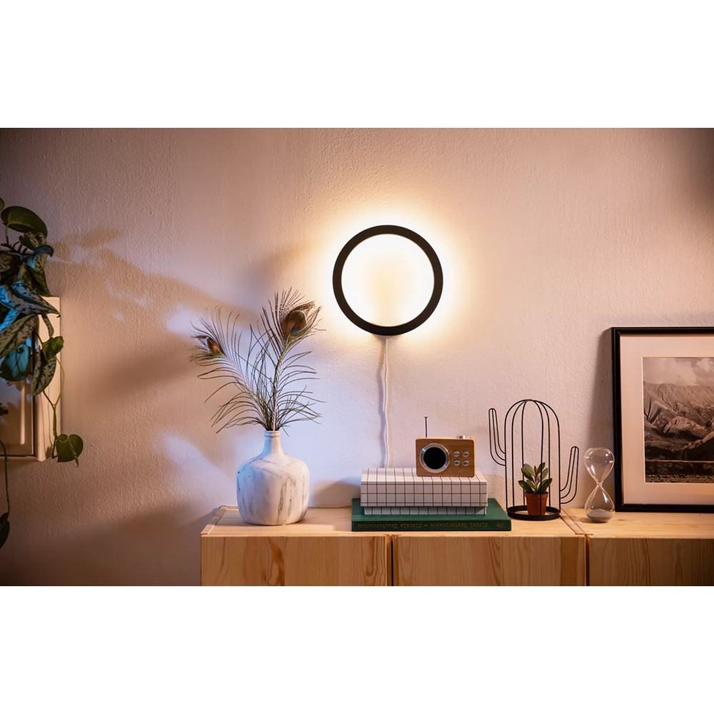 Aplica LED smart PHILIPS HUE Sana, 20W, 1400lm, IP20, negru