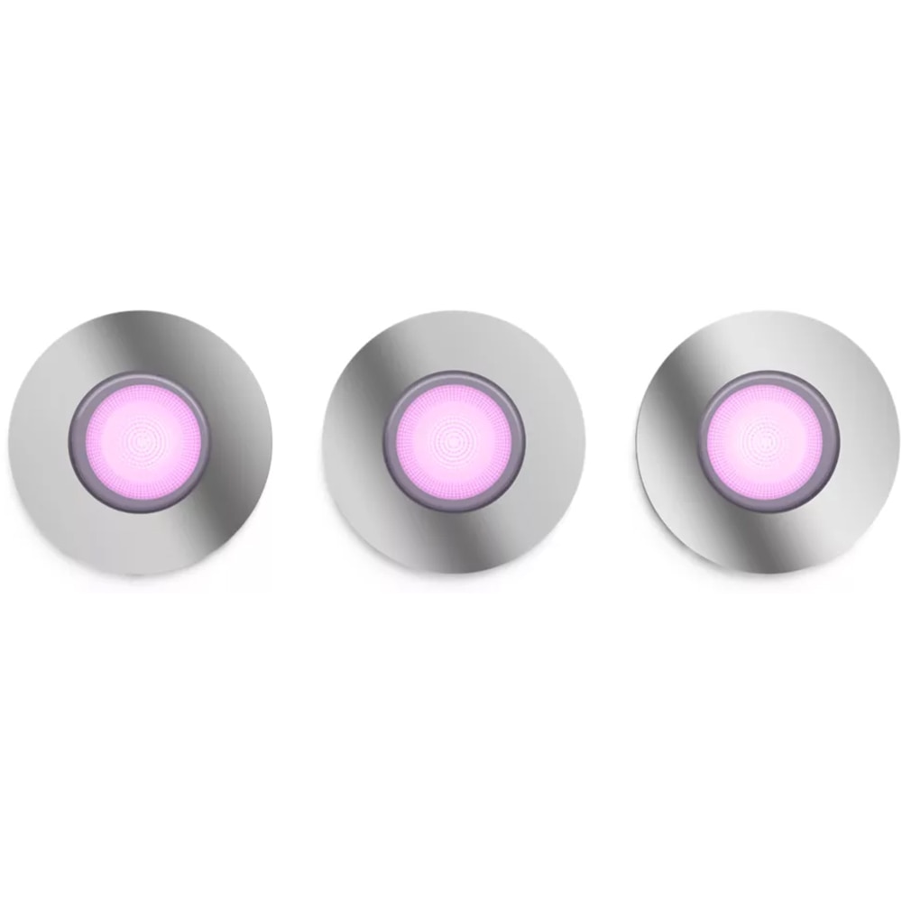 Set 3 spoturi LED smart PHILIPS HUE Xamento, 3 x 5.7W, 1050lm, IP44, crom