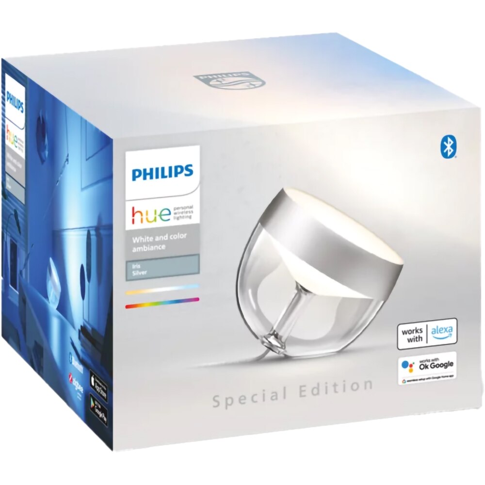 Lampa de birou smart PHILIPS HUE Iris, 8.2W, 520lm, IP20, alb
