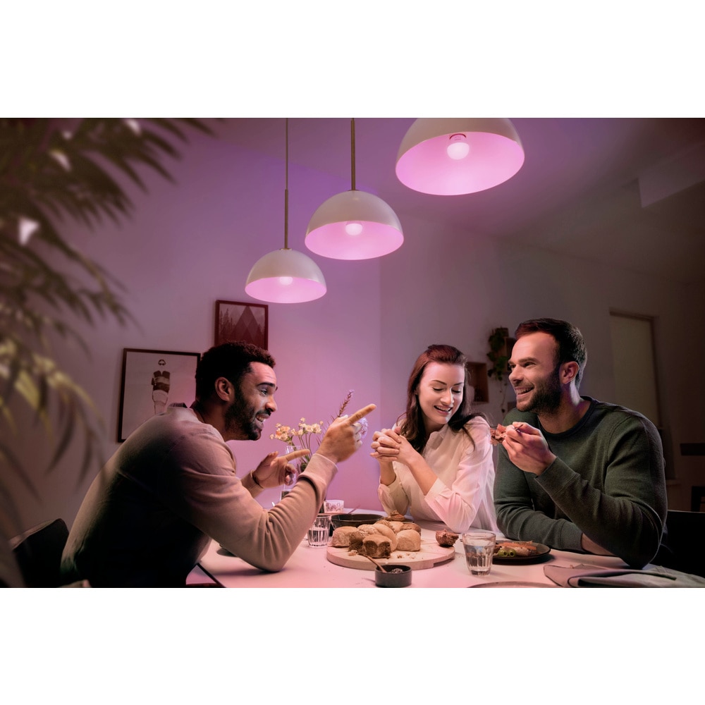 Set 2 becuri LED PHILIPS HUE, E14, 5.1W, 470lm, Wi-Fi, lumina variabila, compatibil Alexa, Google Assistant