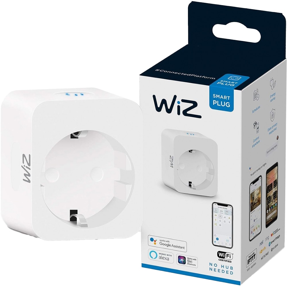Priza inteligenta WIZ Smart Plug, Wi-Fi, IP20, alb
