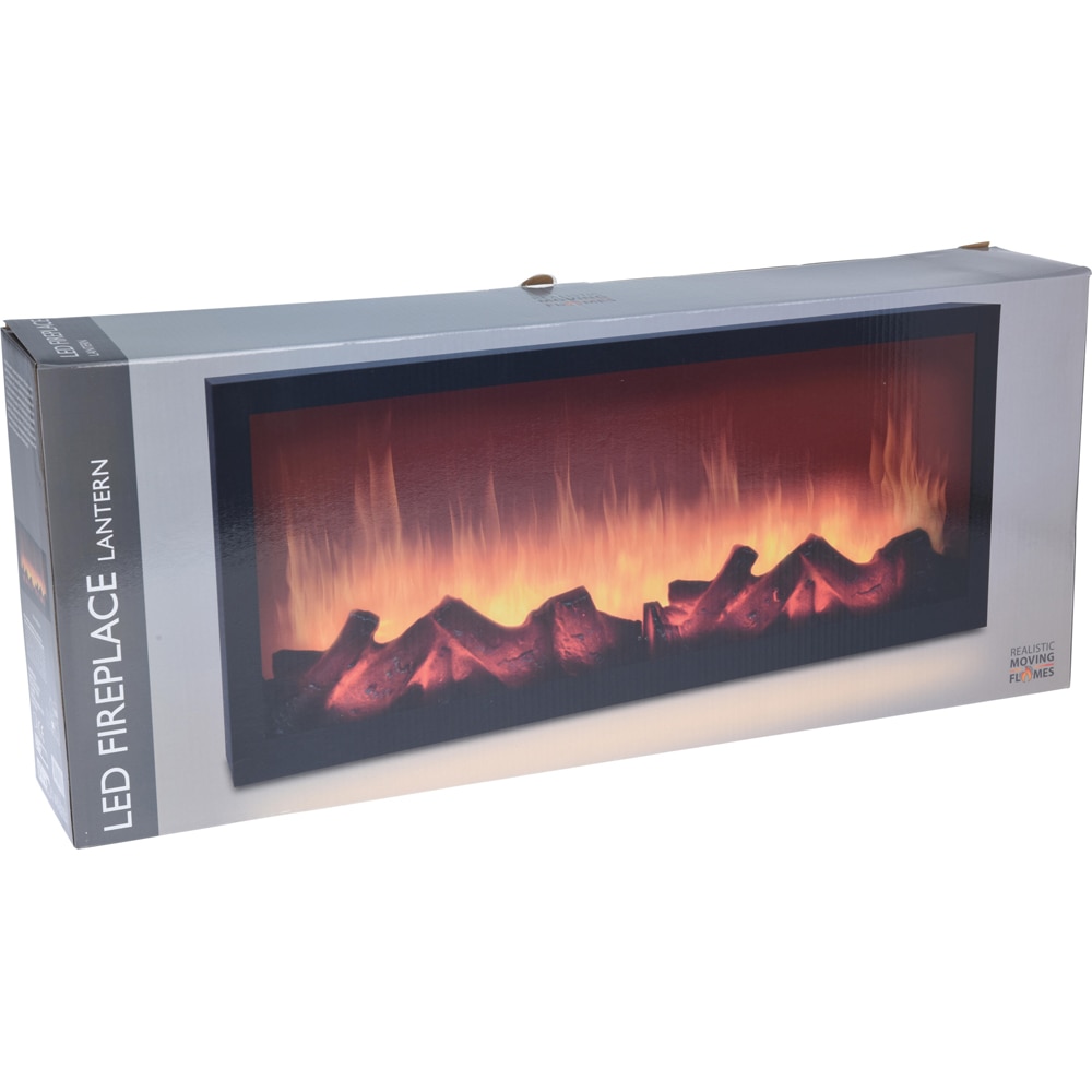 Semineu electric decorativ, LED, 57 x 10 x 25 cm, negru