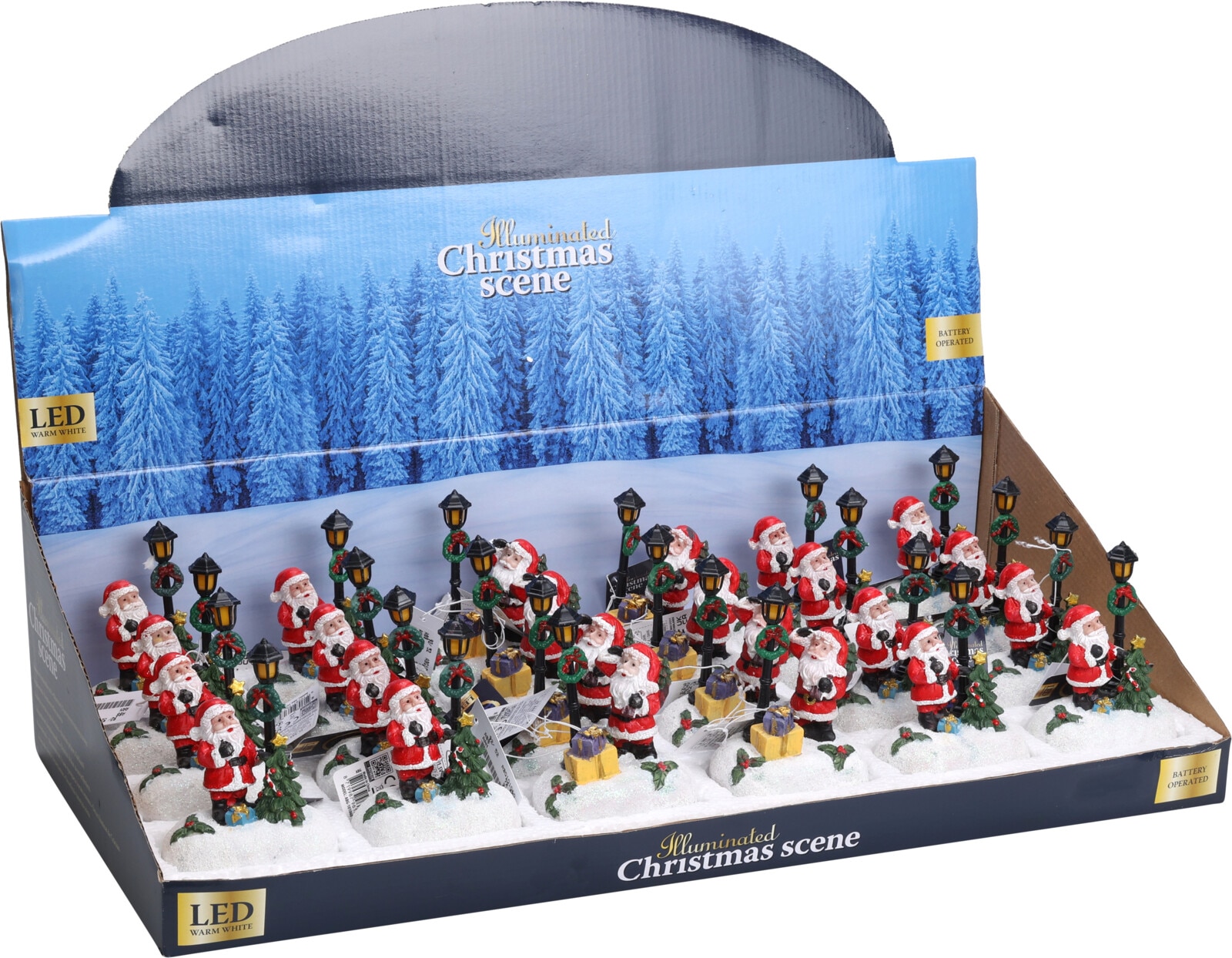 Decoratiune Craciun sceneta LED, polirasina, 12 cm, rosu-verde