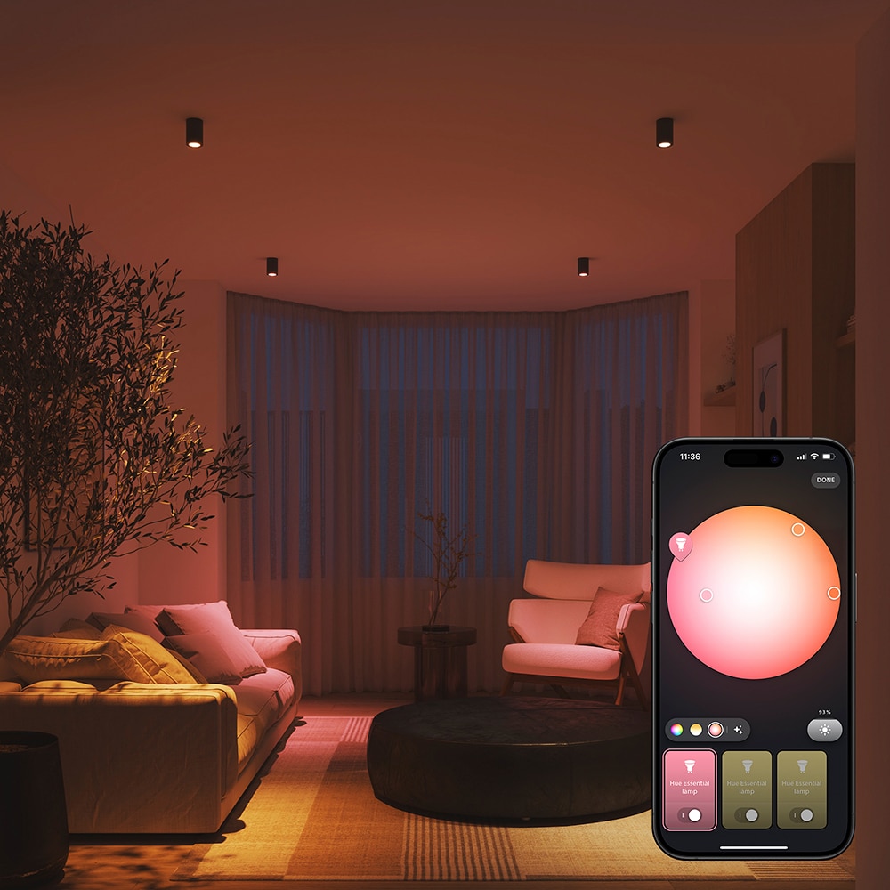 Bec LED PHILIPS HUE Essential, GU10, 5W, 345lm, Wi-Fi, lumina variabila, compatibil Alexa, Google Assistant