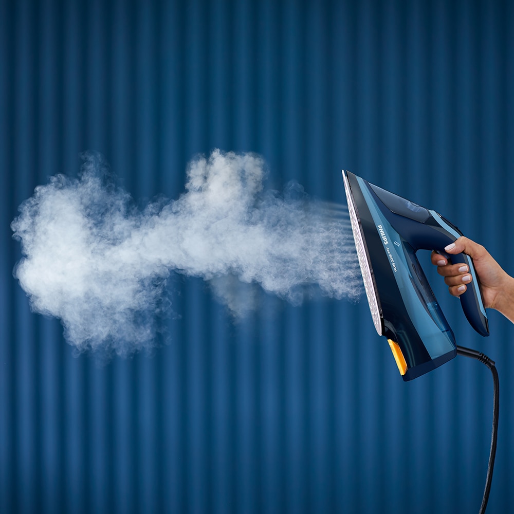 Fier de calcat PHILIPS Azur 8000 DST8020/20, 3000W, 240g/min, 300ml, talpa SteamGlide Elite, albastru-bleumarin