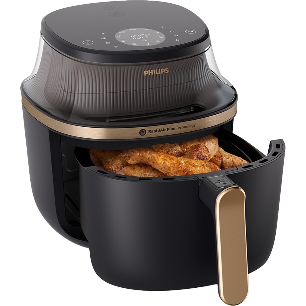 Friteuza cu aer cald PHILIPS Airfryer Seria 3000 NA342/00, 7.2l, 2000W, negru-auriu