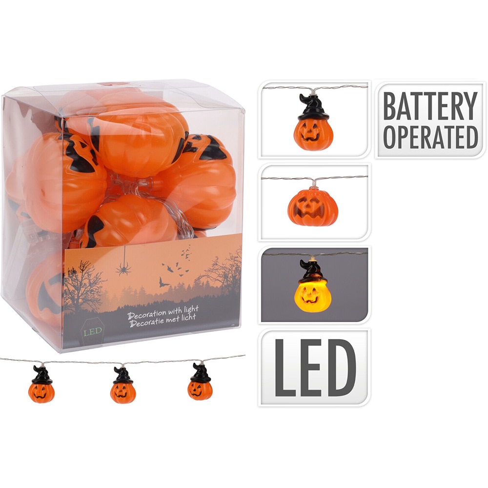 Instalatie Halloween dovleci, 10 LED