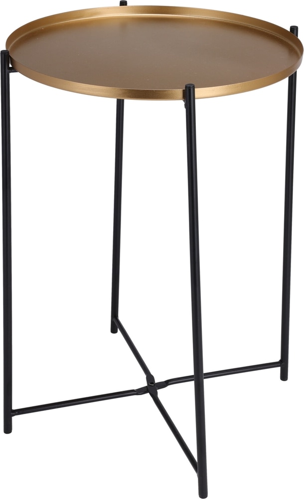 Masa de cafea, otel, auriu/negru, rotunda, 35 cm x 47 cm