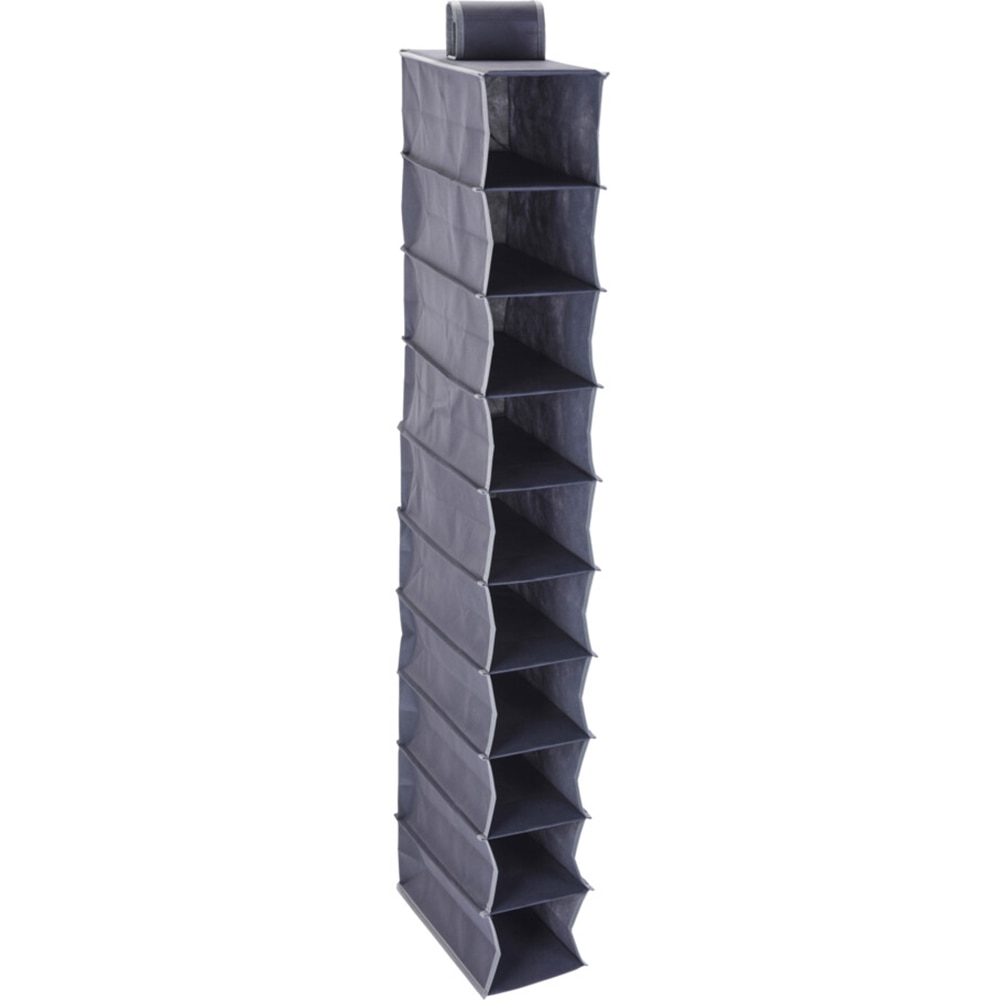 Organizator pantofi pliabil CP8501240, 30 x 15 x 120 cm, 10 compartimente, gri