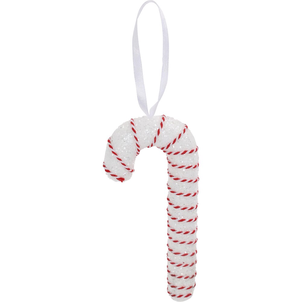 Decoratiune brad Acadea, 7.9 x 3.5 x 20 cm, rosu-alb
