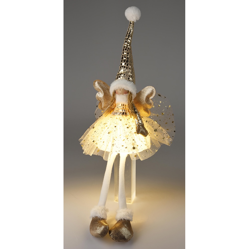 Decoratiune luminoasa Ingeras, LED, 22 x 16 x 60 cm, auriu