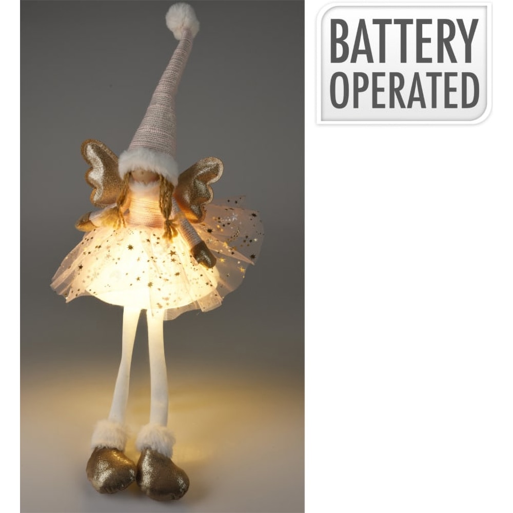 Decoratiune luminoasa Ingeras, LED, 22 x 16 x 60 cm, roz