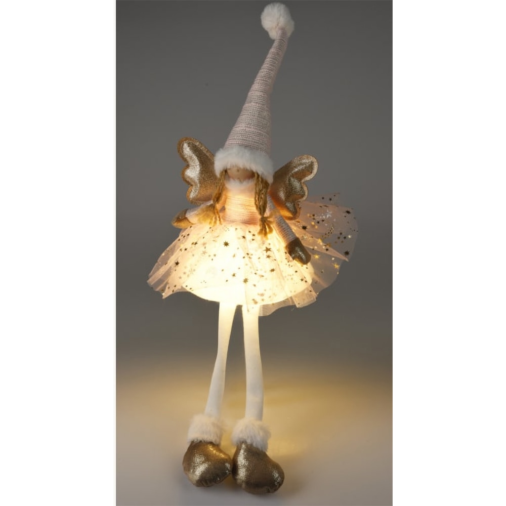 Decoratiune luminoasa Ingeras, LED, 22 x 16 x 60 cm, roz