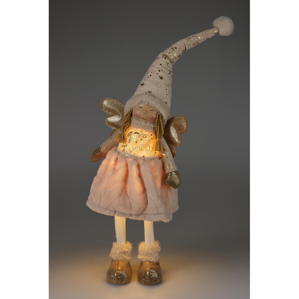 Decoratiune luminoasa Ingeras, LED, 24 x 16 x 69 cm, bej