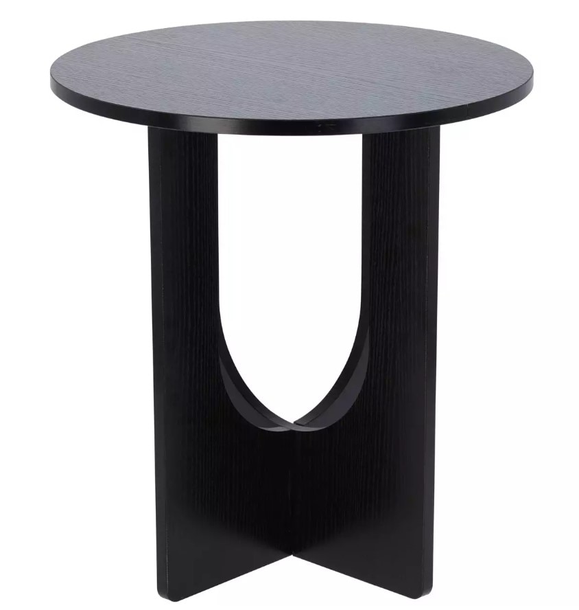 Masa de cafea, rotunda, neagra, lemn, 38 x 42 cm