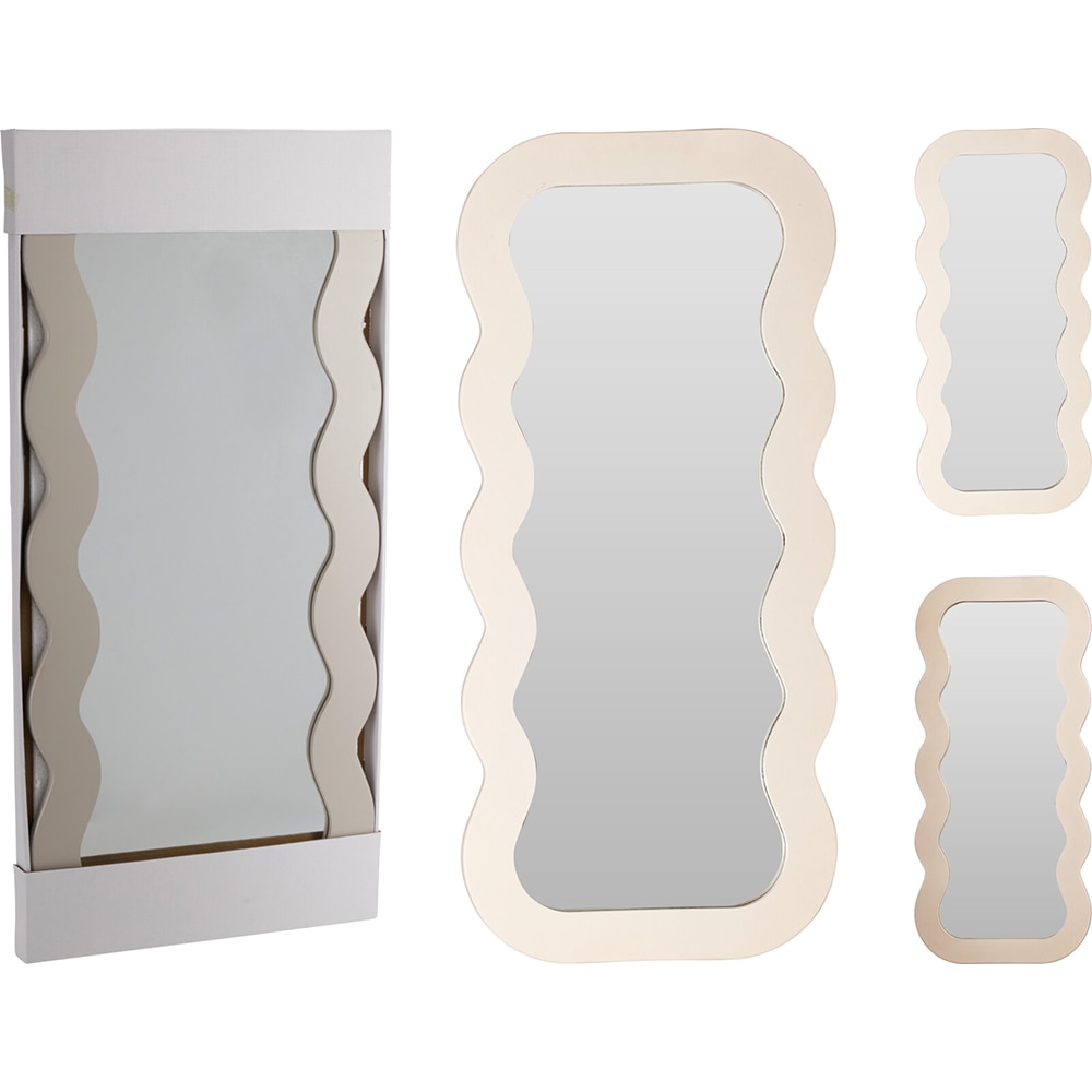 Oglinda decorativa Koopman, 38.5 x 81 cm, crem-alb