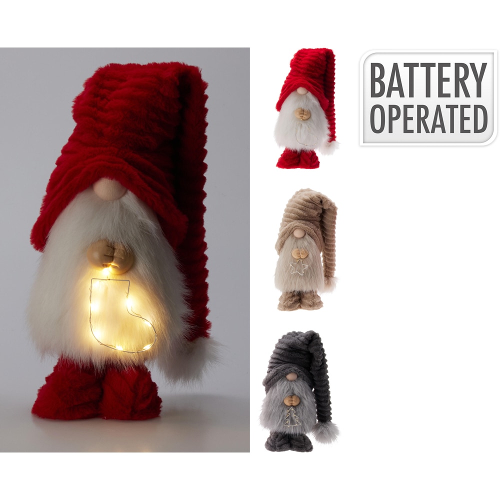 Figurina luminoasa Gnom, LED, 18 x 13 x 33-65 cm, multicolor