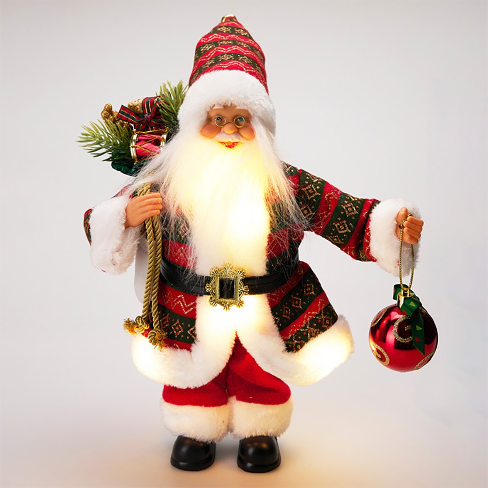 Figurina Mos Craciun traditional cu LED, 20 x 10 x 30 cm